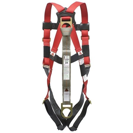 SUPER ANCHOR SAFETY Small - Red Webbing Fall Arrester Full Body Harness w/ 6192 Ultra-Lite Energy Absorber 6008-RS